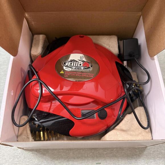 Grillbot Automatic Grill Cleaning Robot Red Nylon Brushes & Charger New - Picture 3 of 3